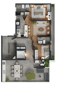 Plano del departamento — Dpto. Flat Tipo B